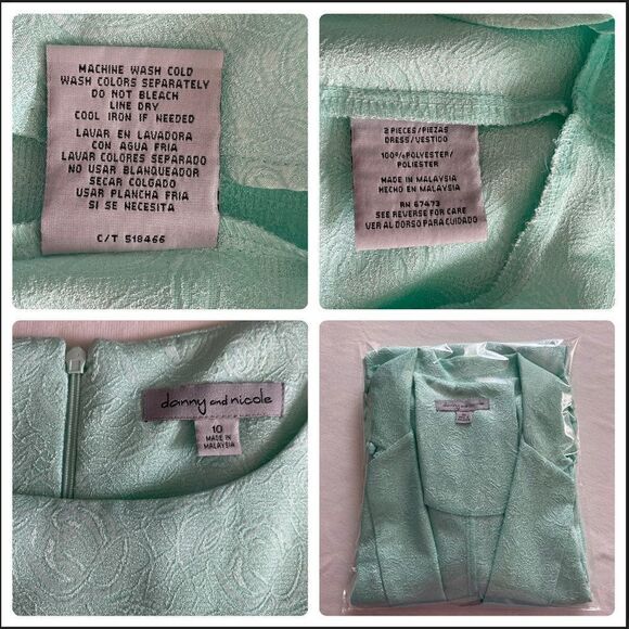 Danny & Nicole 2-piece Mint Green Blazer & Dress Set Size 10 - Picture 14 of 16